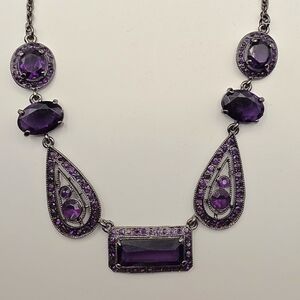 AVON Purple / Black "Barcelona" Statement Necklace